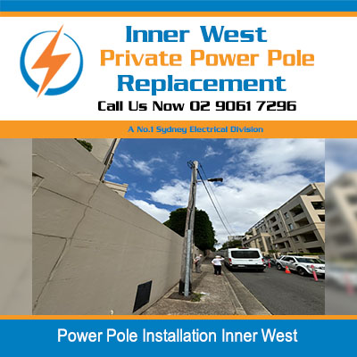 Newly installed power pole in Inner West